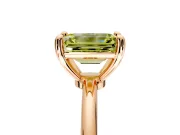 Minimalist Solitaire Engagement Ring Setting for Fancy Yellow Emerald Cut Center with Thin Band and Prong Head in Rose Gold