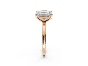 Round Cut and Emerald Cut Lab-Grown Diamond Toi et Moi Engagement Ring with Prong-Set Stones in Rose Gold