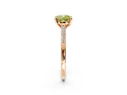 Solitaire Engagement Ring Setting for Fancy Yellow Cushion Cut Center with Channel Accents and Prong Head in Rose Gold