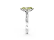 Side Accent Engagement Ring Setting for Fancy Yellow Marquise Center with Accent Shoulders and Prong Head in Platinum