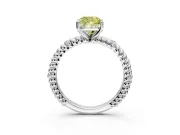 Rope Engagement Ring Setting for Fancy Yellow Cushion Cut Center with Accent Shoulders and Prong Head in White Gold