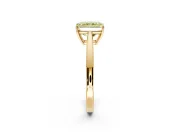 Solitaire Engagement Ring Setting for Fancy Yellow Radiant Cut Center with Open Cathedral Shoulders and Prong Head in Yellow Gold