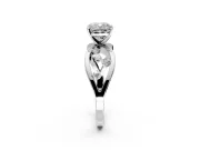 Solitaire Engagement Ring Setting for Cushion Cut Center with Criss-Cross Accent Band and Prong Head in Sterling Silver