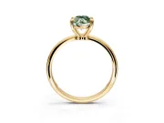 Minimalist Solitaire Engagement Ring Setting for Fancy Green Marquise Center with Thin Band and Prong Head in Yellow Gold