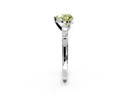3 Stone Engagement Ring Setting for Fancy Yellow Heart-Shaped Center with Tapered Baguettes, Plain Band and Prong Head in Platinum