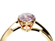 Solitaire Engagement Ring Setting for Fancy Pink Marquise Center with Plain Bypass Twist Band and Prong Head in Yellow Gold