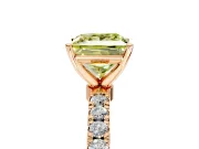 Open Basket Engagement Ring Setting for Fancy Yellow Princess Cut Center with Pave Band and Prong Head in Rose Gold