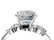 Solitaire Engagement Ring Setting for Princess Cut Center with Marquise Accent Twist Band and Prong Head in Sterling Silver
