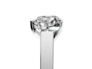 Solitaire Engagement Ring Setting for Heart-Shaped Center with Tapered Split Shoulders and Prong Head in White Gold