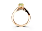 Solitaire Engagement Ring Setting for Fancy Yellow Cushion Cut Center with Crossover Accents and Prong Head in Rose Gold