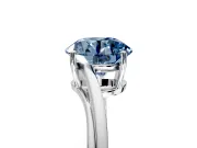 Solitaire Engagement Ring Setting for Fancy Blue Round Cut Center with Plain Bypass Twist Band and Prong Head in Sterling Silver