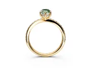 Solitaire Engagement Ring Setting for Fancy Green Marquise Center with Fine Pave Band and Prong Head in Yellow Gold