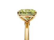 Solitaire Engagement Ring Setting for Fancy Yellow Radiant Cut Center with Straight Thin Band and Prong Head in Yellow Gold