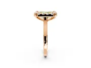 Single Halo Engagement Ring Setting for Fancy Yellow Radiant Cut Center with Corner Claws, Plain Band and Prong Head in Rose Gold