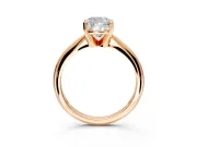 Solitaire Engagement Ring Setting for Cushion Cut Center with Knife Ridge Band and Claw Prong Head in Rose Gold