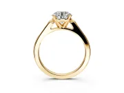 Solitaire Engagement Ring Setting for Round Cut Center with Channel Accents and Prong Head in Yellow Gold