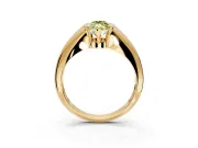 Tension Engagement Ring Setting for Fancy Yellow Marquise Center with Wide Tapered Band and Tension Head in Yellow Gold