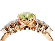 Cluster Engagement Ring Setting for Fancy Yellow Pear-Shaped Center with 2-Row Shoulder Clusters and Prong Head in Rose Gold