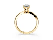 Solitaire Engagement Ring Setting for Emerald Cut Center with Plain Band and Tulip Prong Head in Yellow Gold