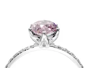 Solitaire Engagement Ring Setting for Fancy Pink Marquise Center with Fine Pave Accents and Prong Head in Platinum