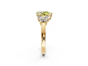 Solitaire Engagement Ring Setting for Fancy Yellow Pear-Shaped Center with Marquise Flower Shoulders and Prong Head in Yellow Gold