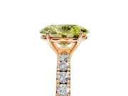 Solitaire Engagement Ring Setting for Fancy Yellow Oval Center with Large Accent Band and Prong Head in Rose Gold