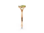Solitaire Engagement Ring Setting for Fancy Yellow Oval Center with Straight Thin Band and Prong Head in Rose Gold