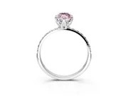 Solitaire Engagement Ring Setting for Fancy Pink Marquise Center with Fine Pave Accents and Prong Head in Platinum