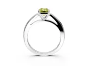 Solitaire Engagement Ring Setting for Fancy Yellow Emerald Cut Center with Flat-Sided Plain Band and Prong Head in Sterling Silver