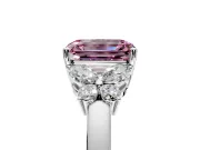 Solitaire Engagement Ring Setting for Fancy Pink Emerald Cut Center with Marquise Flower Shoulders and Prong Head in Sterling Silver