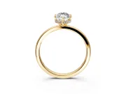 Hidden Halo Engagement Ring Setting for Marquise Center with Plain Band and Tall Prong Head in Yellow Gold