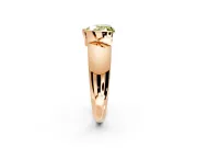 Tension Engagement Ring Setting for Fancy Yellow Heart-Shaped Center with Wide Flat Band and Tension Head in Rose Gold