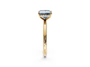 Solitaire Engagement Ring Setting for Fancy Blue Princess Cut Center with Plain Band, Open Basket and Prong Head in Yellow Gold