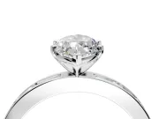 Solitaire Engagement Ring Setting for Marquise Center with Channel Baguette Band and Prong Head in Platinum
