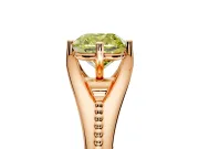 Solitaire Engagement Ring Setting for Fancy Yellow Cushion Cut Center with Milgrain Cathedral Band and Prong Head in Rose Gold