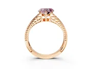 Split Shank Engagement Ring Setting for Fancy Pink Heart-Shaped Center with Pave Split Shank and Prong Head in Rose Gold