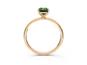 Solitaire Engagement Ring Setting for Fancy Green Emerald Cut Center with Straight Thin Band and Prong Head in Rose Gold