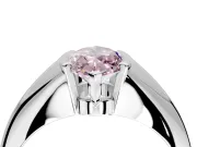 Tension Engagement Ring Setting for Fancy Pink Marquise Center with Wide Tapered Band and Tension Head in Platinum