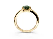Floral Frame Engagement Ring Setting for Fancy Green Radiant Cut Center with Accent Clusters and Prong Head in Yellow Gold