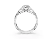 Split Shank Engagement Ring Setting for Pear-Shaped Center with Pave Split Shank and Prong Head in Platinum