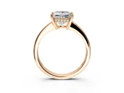 Solitaire Engagement Ring Setting for Princess Cut Center with Channel-Set Accent Band and Prong Head in Rose Gold