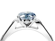 Solitaire Engagement Ring Setting for Fancy Blue Oval Center with Channel Accents and Prong Head in Sterling Silver