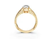 Split Shank Engagement Ring Setting for Marquise Center with Pave Split Shank and Prong Head in Yellow Gold