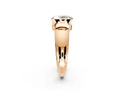 Tension Engagement Ring Setting for Oval Center with Wide Flat Band and Tension Head in Rose Gold
