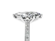 Solitaire Engagement Ring Setting for Marquise Center with Channel Accents and Prong Head in Platinum