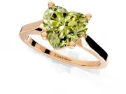 Solitaire Engagement Ring Setting for Fancy Yellow Heart-Shaped Center with Tapered Shoulders and Prong Head in Rose Gold
