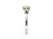 Solitaire Engagement Ring Setting for Fancy Yellow Princess Cut Center with Plain Band and Tulip Prong Head in Platinum
