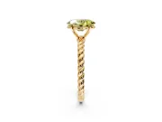 Solitaire Engagement Ring Setting for Fancy Yellow Oval Center with 2-Strand Rope Twist Band and Prong Head in Yellow Gold