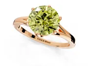 Solitaire Engagement Ring Setting for Fancy Yellow Round Cut Center with Plain Split Shank and Prong Head in Rose Gold