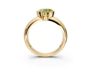 Tension Engagement Ring Setting for Fancy Yellow Heart-Shaped Center with Wide Flat Band and Tension Head in Yellow Gold